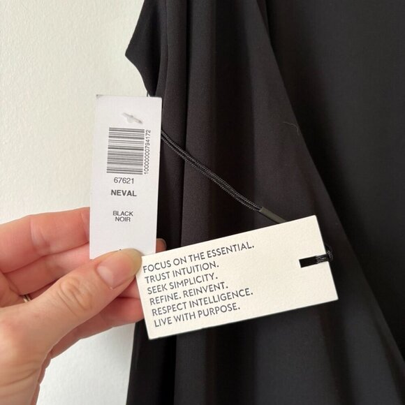 Aritzia Babaton Neval Wrap Midi Dress NWT Black Size Medium - Picture 6 of 8